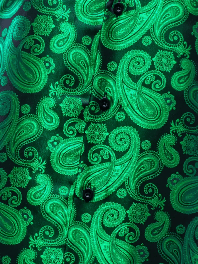 Camisa seda ejecutivo de lujo Design estampado de manga larga para hombre