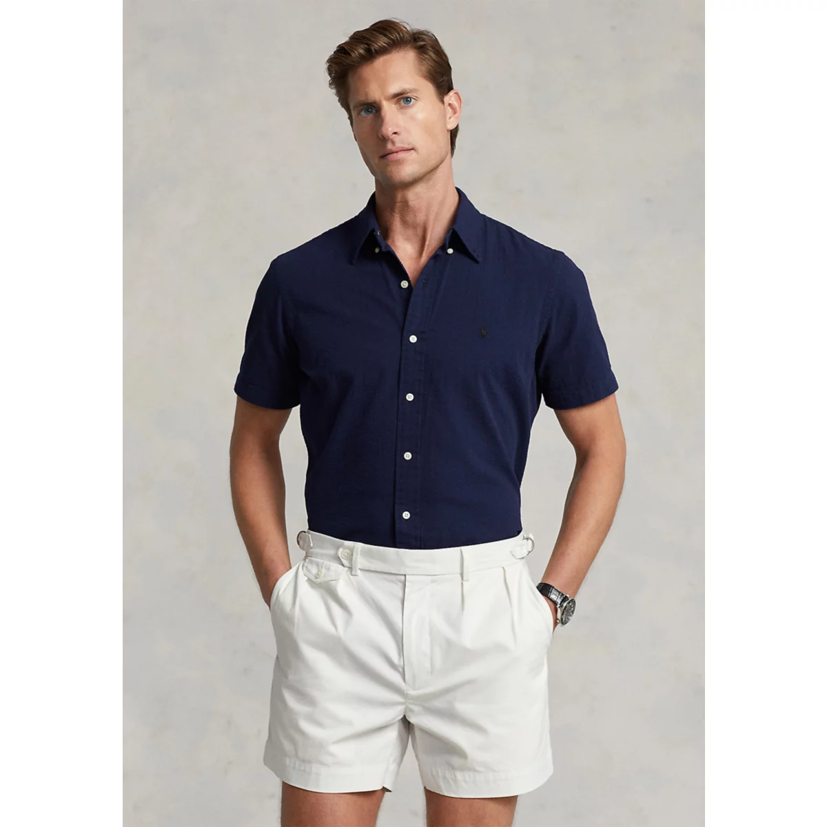 Classic Fit Seersucker Shirt - 1
