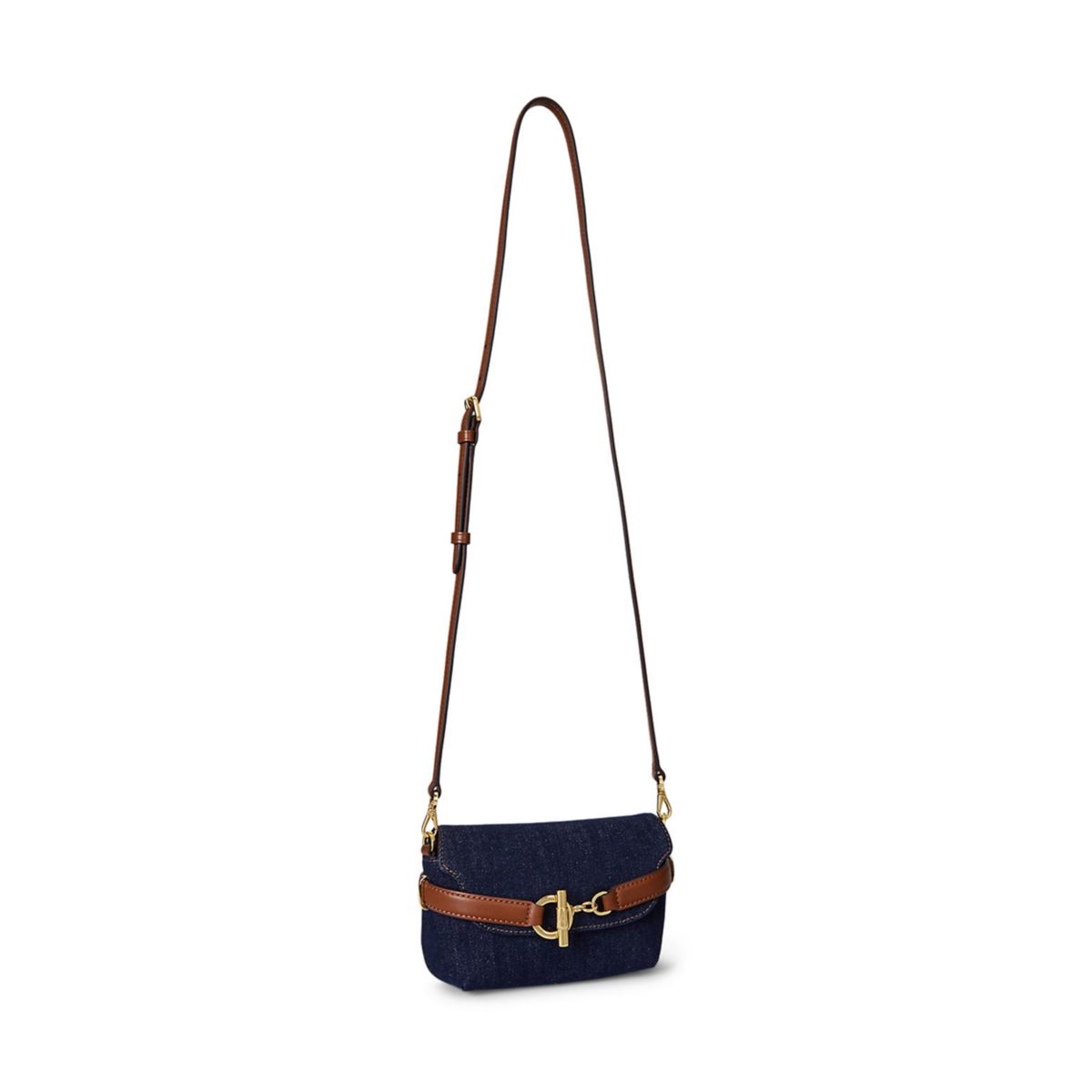 Washed Denim Small Blaike Crossbody Bag - 7