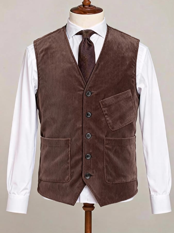 Chaqueta Basic casual pana chaleco/Sleeveless para hombre