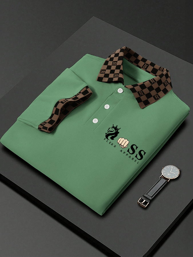 Camisa polo Letter estampado casual para hombre