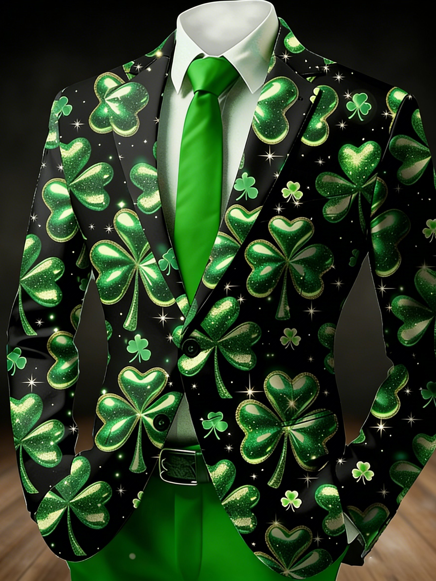 Chaqueta St. Patrick Four Leaf Clover saco abrigo vintage abrigo saco with Graffiti para hombre