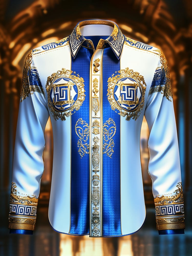 Camisa satén Luxe de manga larga con botones para hombre