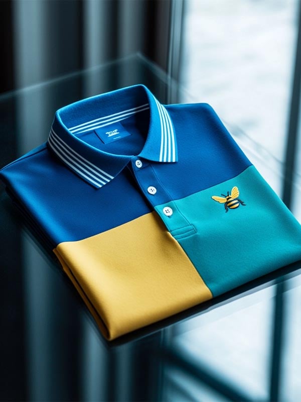 Camisa polo Check ejecutivo casual de manga corta para hombre