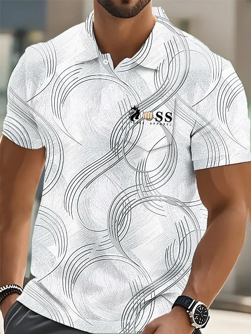 Casual ejecutivo Abstract a rayas Polo (With bolsillos) para hombre