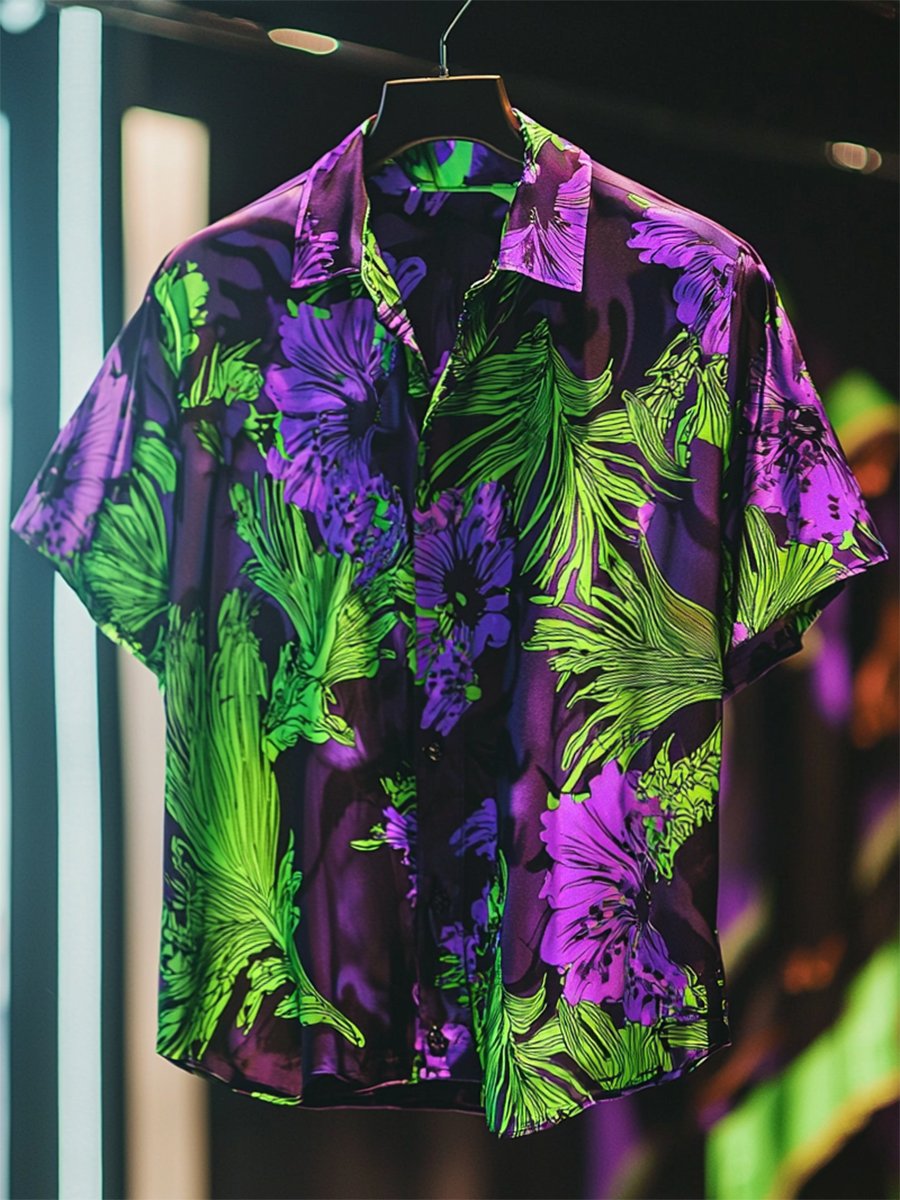 Camisa Resort casual floral Art de manga corta para hombre
