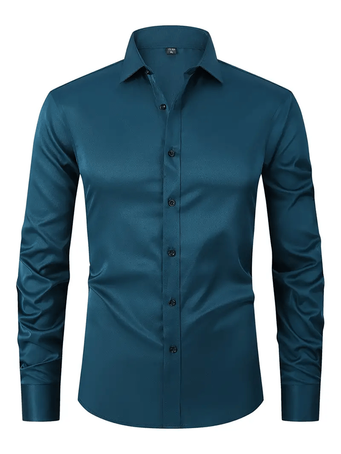 Camisa de color sólido Design ejecutivo casual para hombre