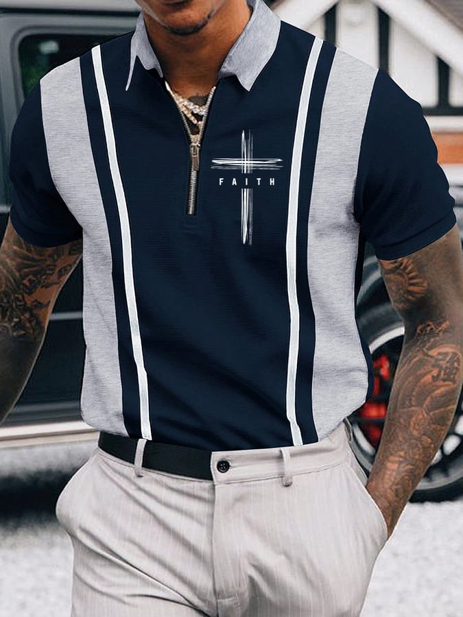 Camisa polo Faith estampado casual para hombre