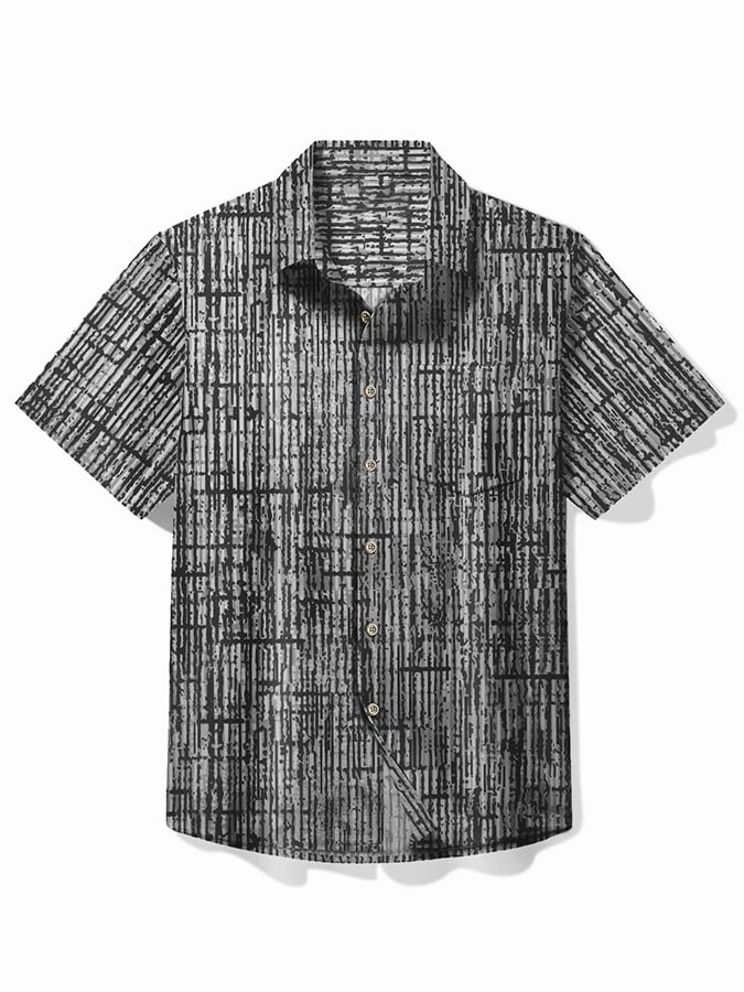 Abstract Textured estampado Pockecamiseta para hombre