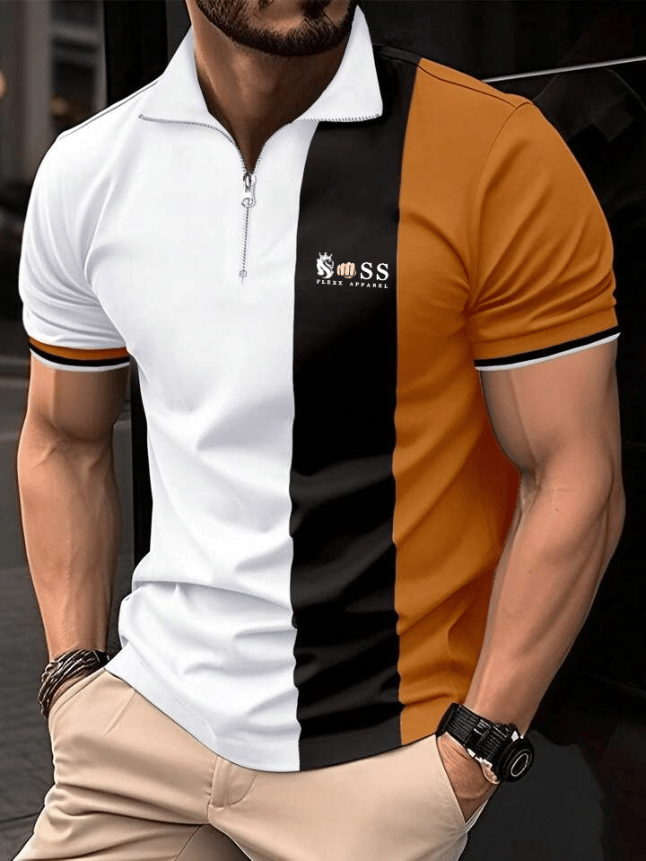 Camisa polo ejecutivo Logo con botones de manga corta para hombre