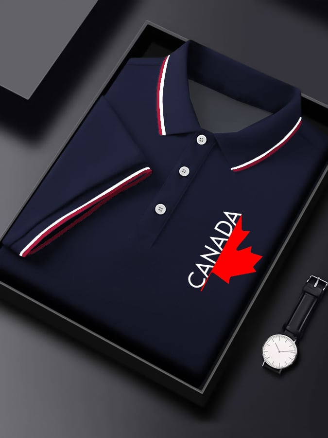 Casual Canadian Contrast Polo para hombre