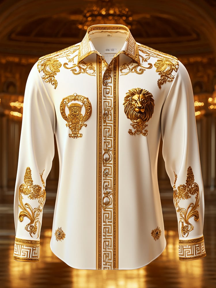 Camisa satén Luxe de manga larga con botones para hombre