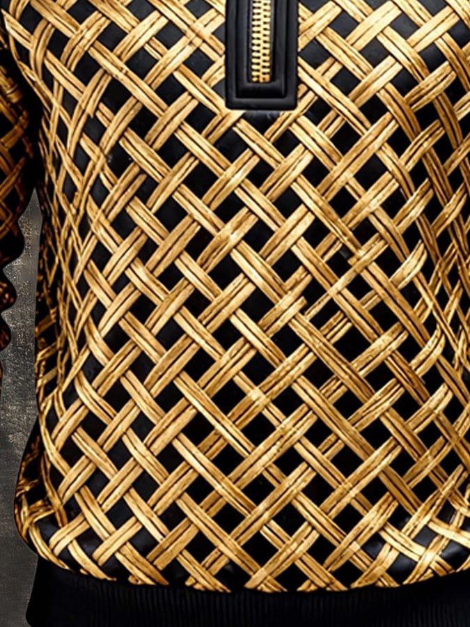Sudadera retro en bloques de color estampado cierre para hombre