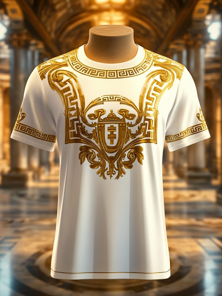 Camiseta ejecutivo estampado de manga corta para hombre