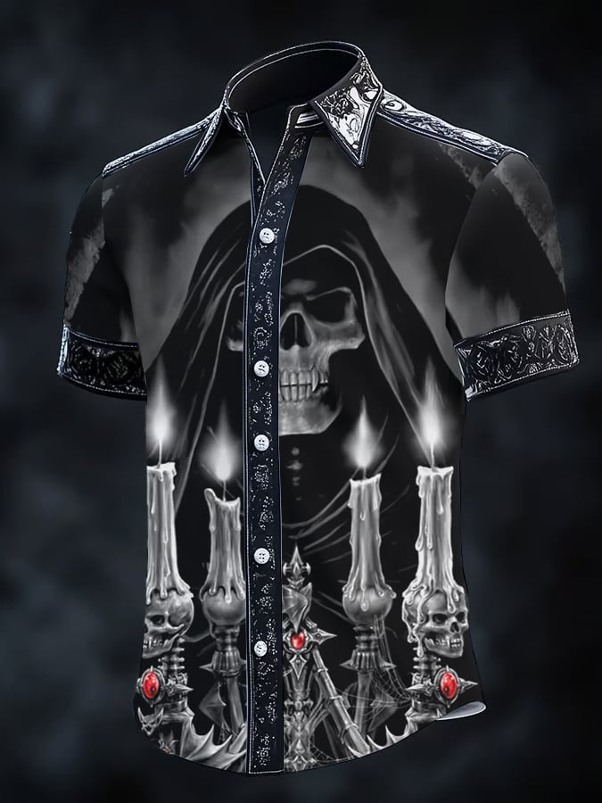 Camisa retro Gothic Dark para hombre