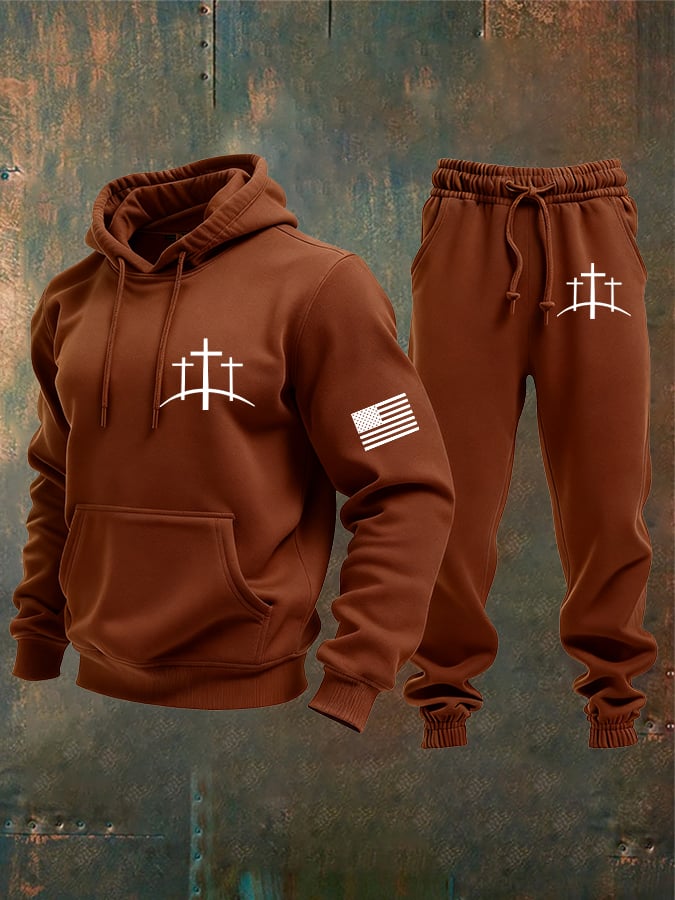 Sudadera vintage Faith Cross Set para hombre