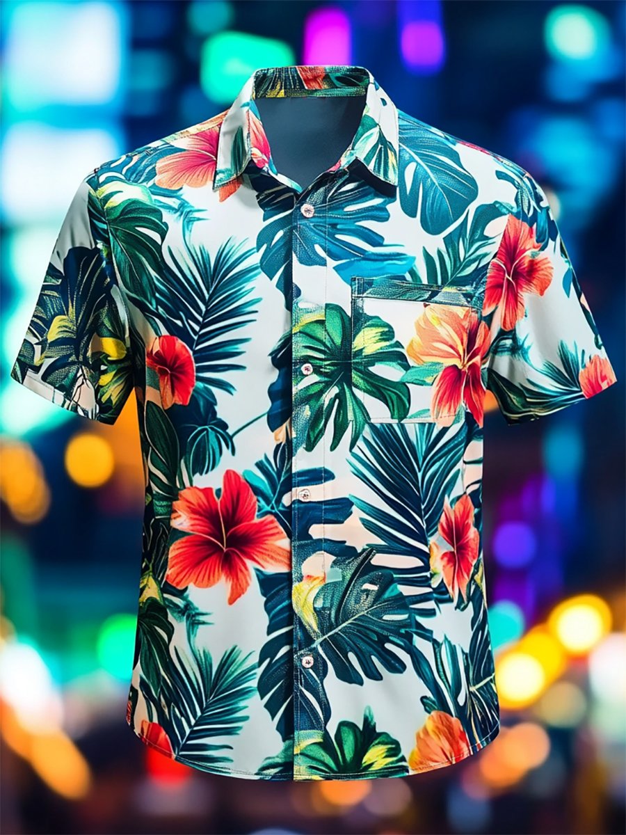 Camisa Resort casual floral Art de manga corta para hombre