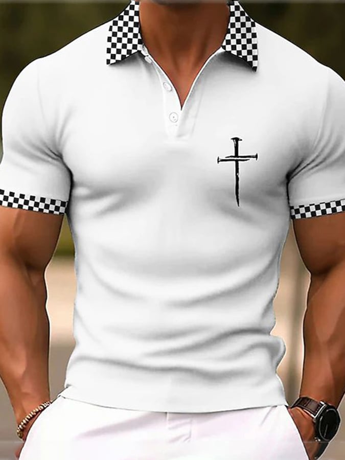 Casual Contrast Color Faith Polo para hombre