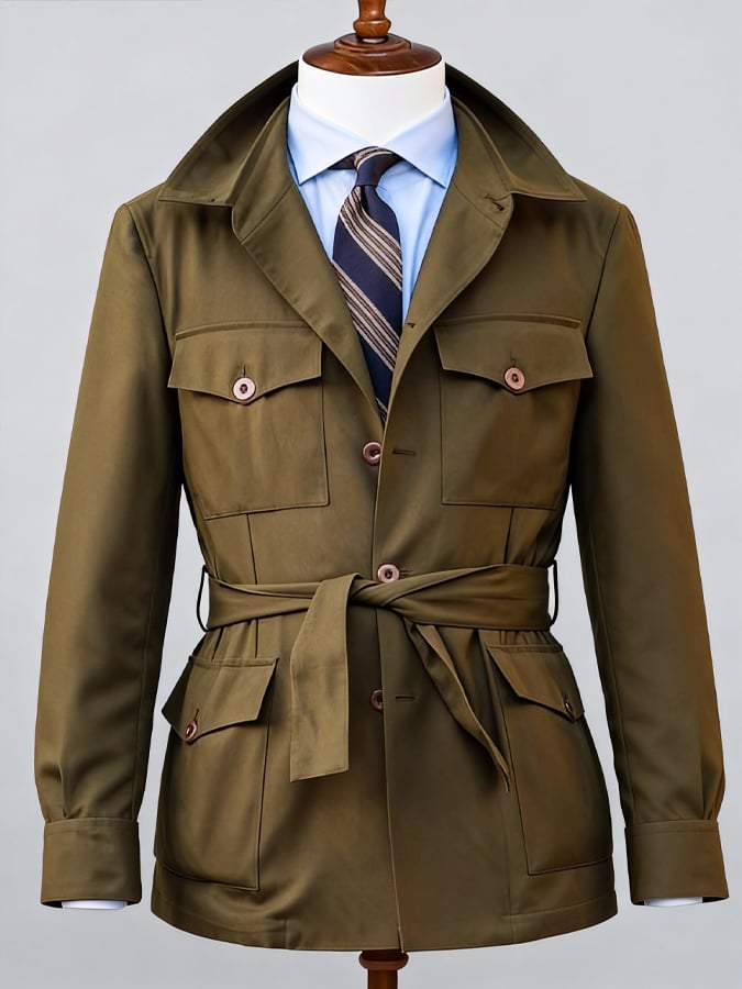 Abrigo casual Light ejecutivo Style Mid-Length Trench para hombre