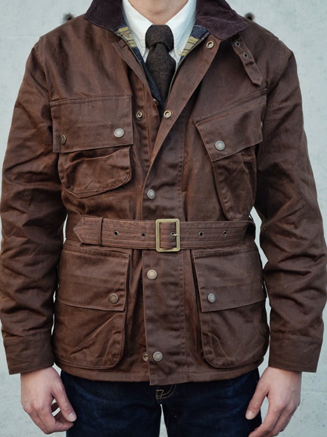 Chaqueta vintage Western Style Mid-Length Waxed para hombre