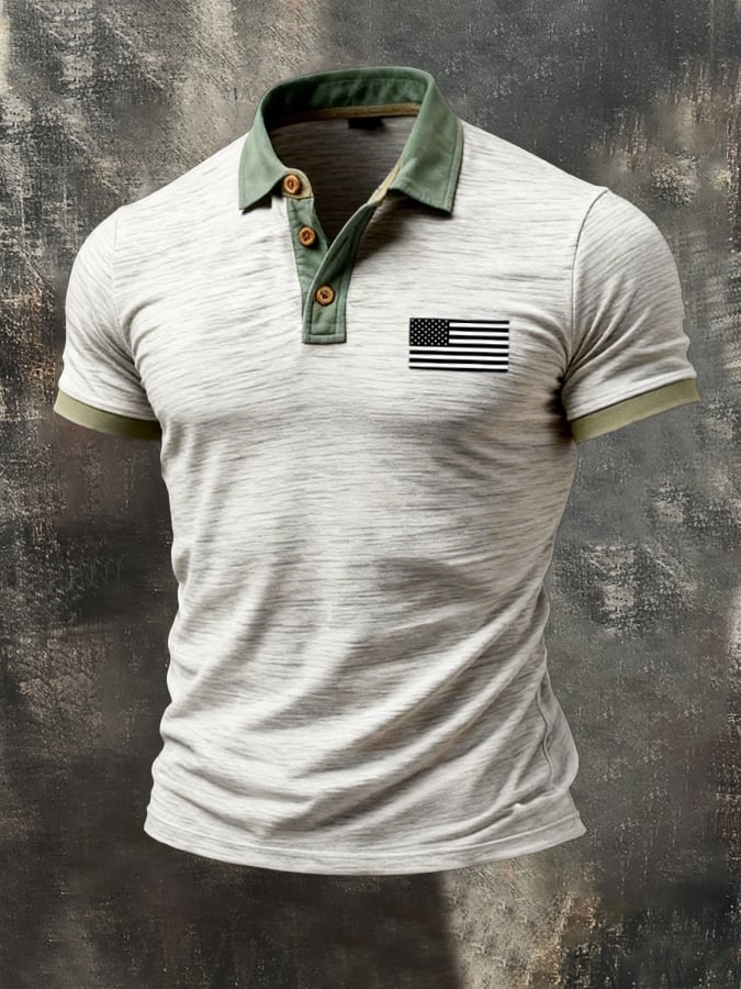 Camisa polo retro Patriot en bloques de color para hombre