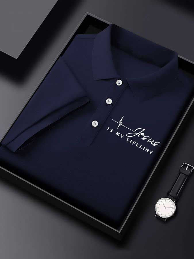 Camisa polo Faith Jesus is my lifeline estampado para hombre