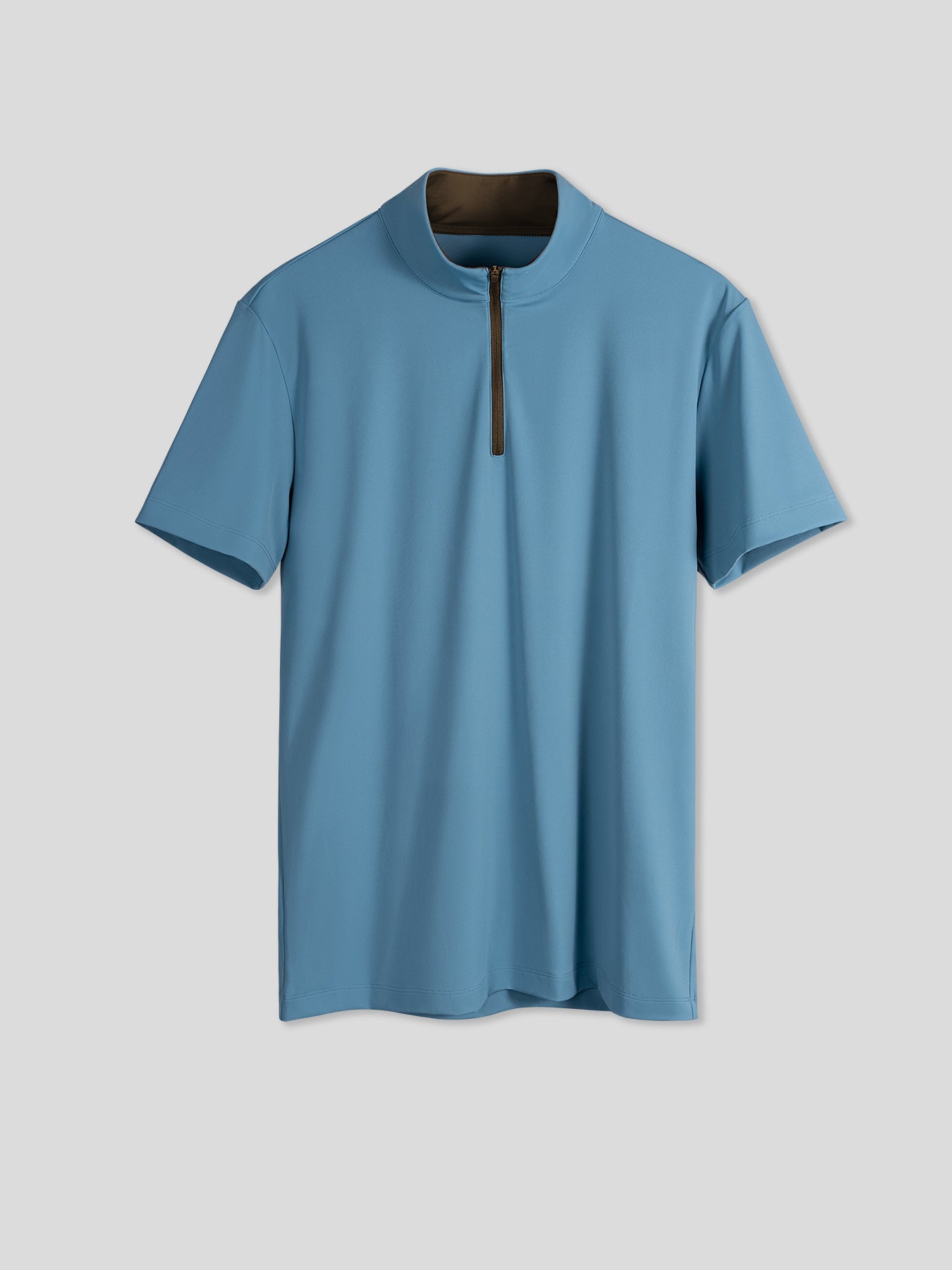 SmoothBlend Half Zip Mock Neck de manga corta Tee