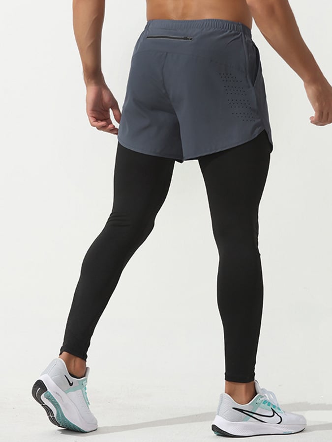 Quick Dry Fake Two Piece Leggings para hombre
