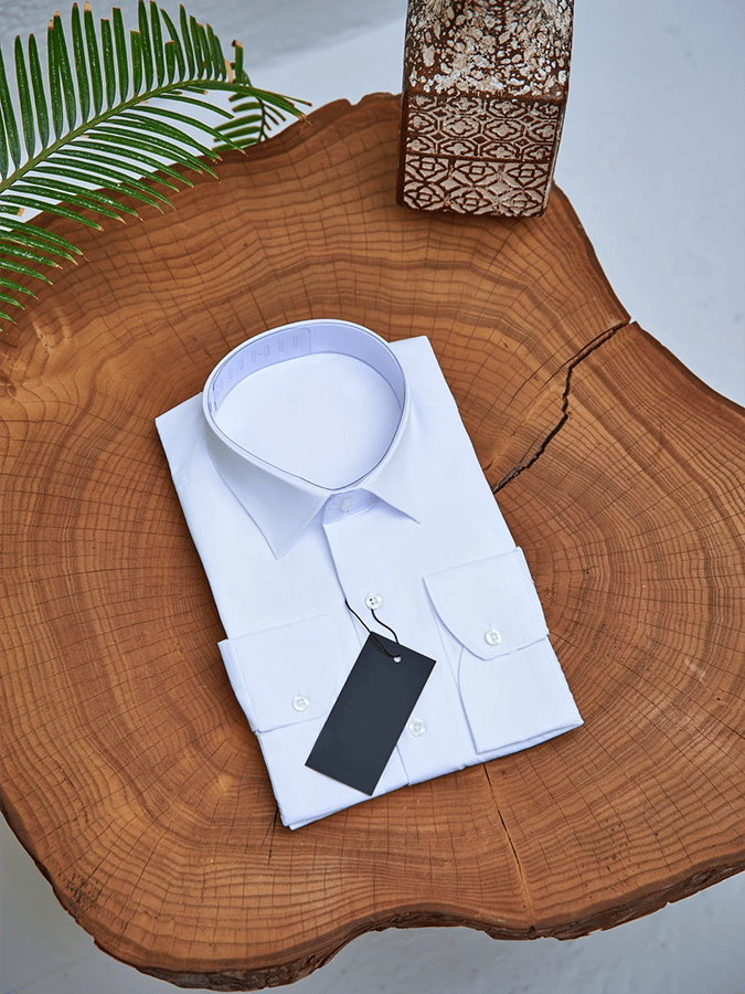 Camisa de color sólido Design ejecutivo casual para hombre