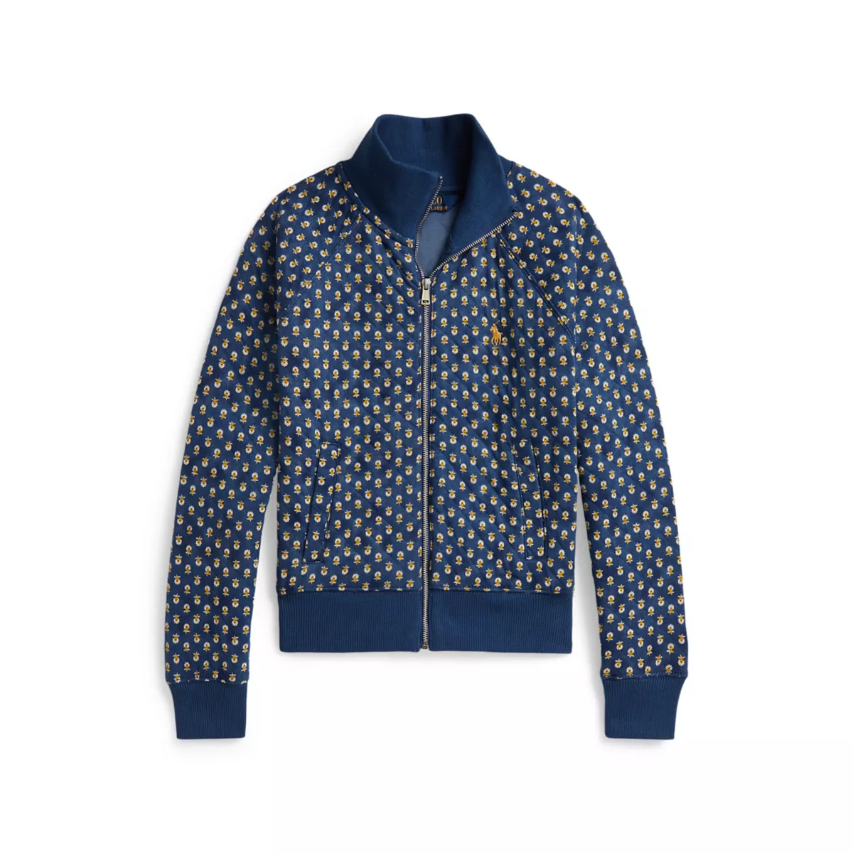 Girls 7-16 Floral Quilted Double-Knit Jacket - 1