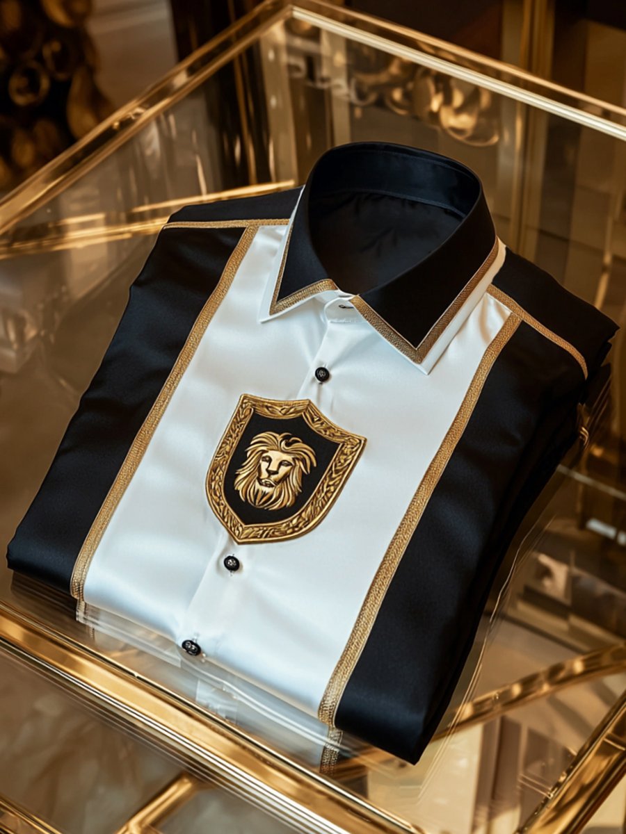Camisa satén de lujo ejecutivo de manga larga para hombre