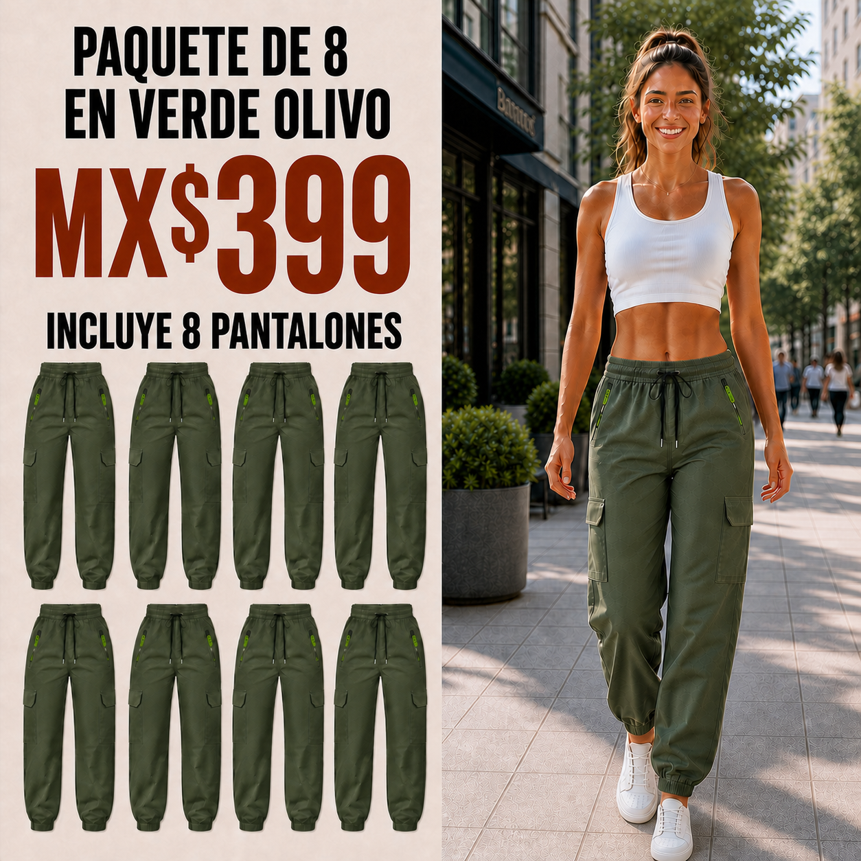 Pantalón cargo multibolsillos para mujer · vista 6
