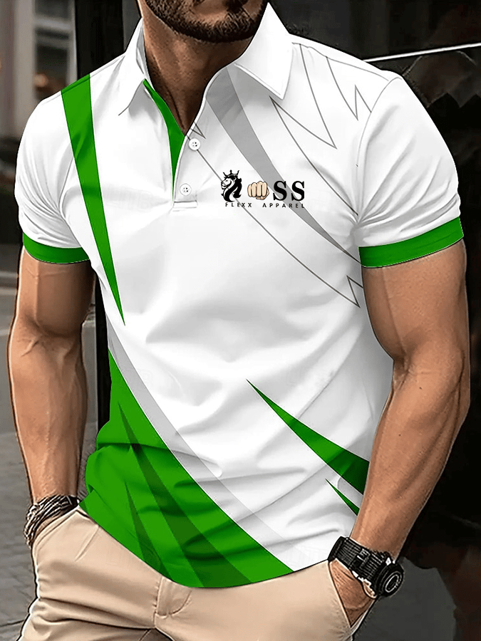 Camisa polo elegantee Letter estampado casual para hombre