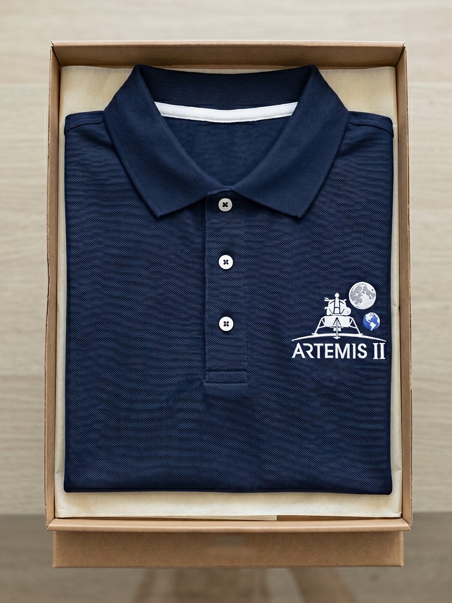 Camisa polo Artemis II Commemorative Edition casual de manga corta para hombre