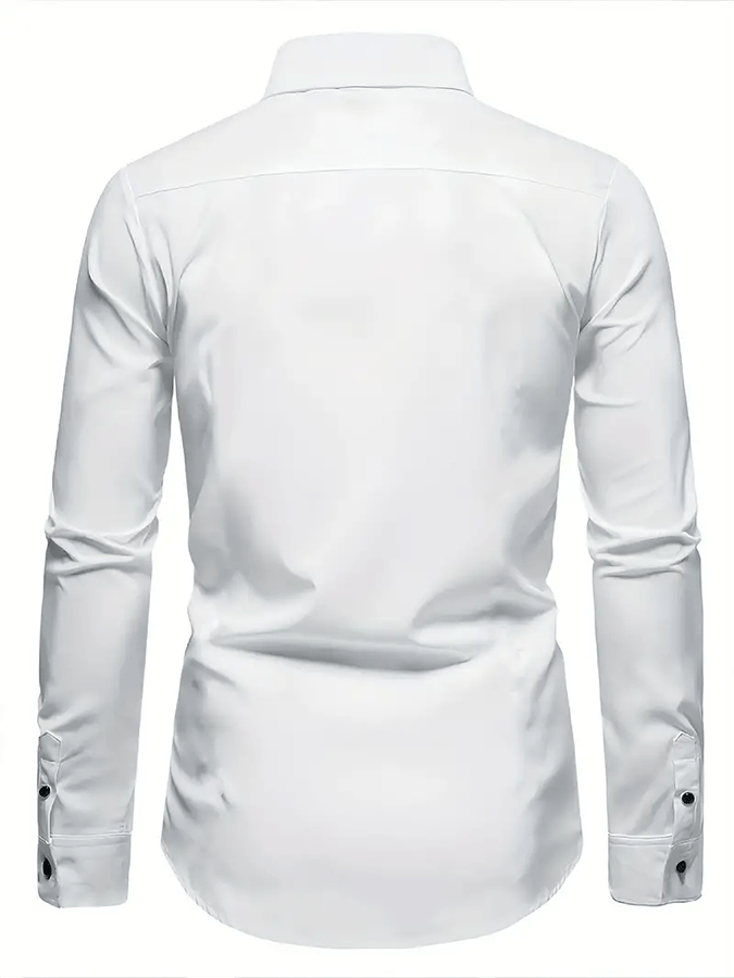 Camisa de color sólido Design ejecutivo casual para hombre