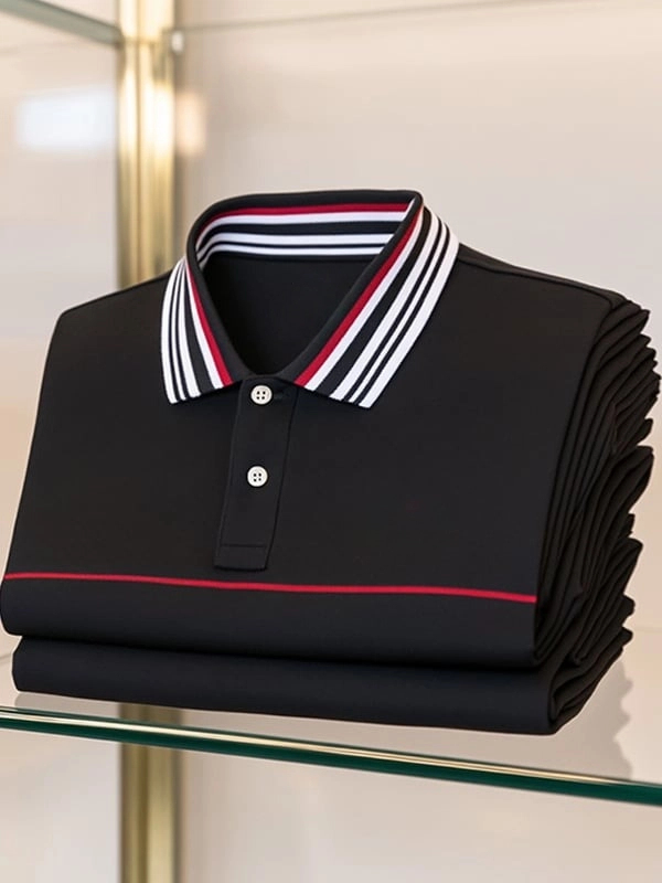 Camisa polo clásico ejecutivo Logo Button de manga corta para hombre