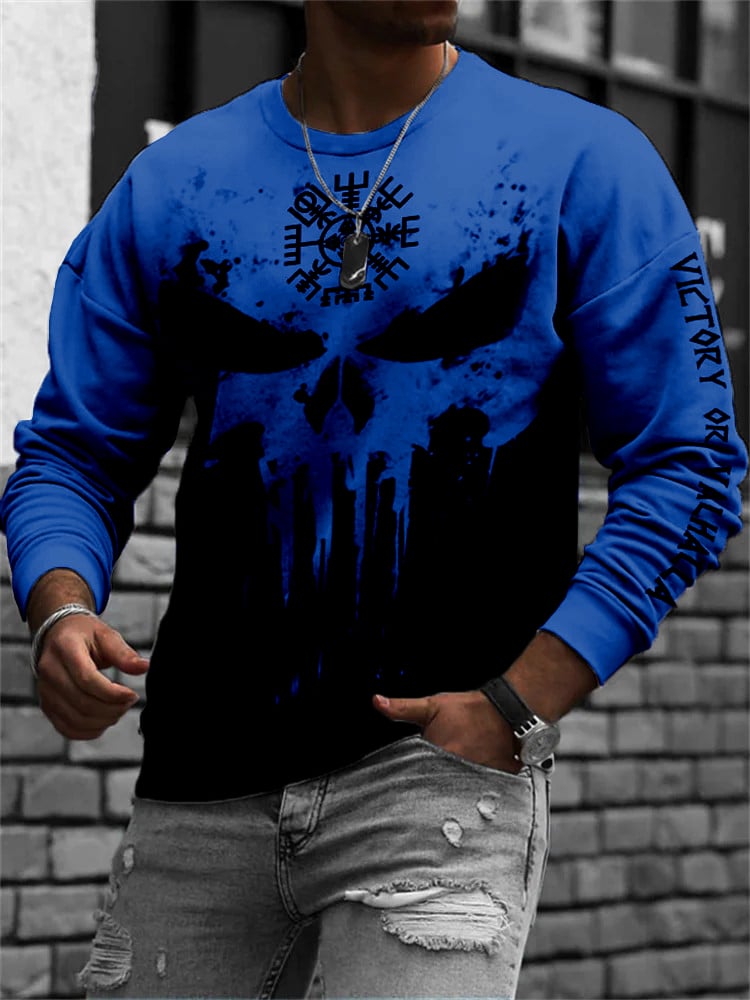 Sudadera Viking Skulls Inspired Contrast Color para hombre
