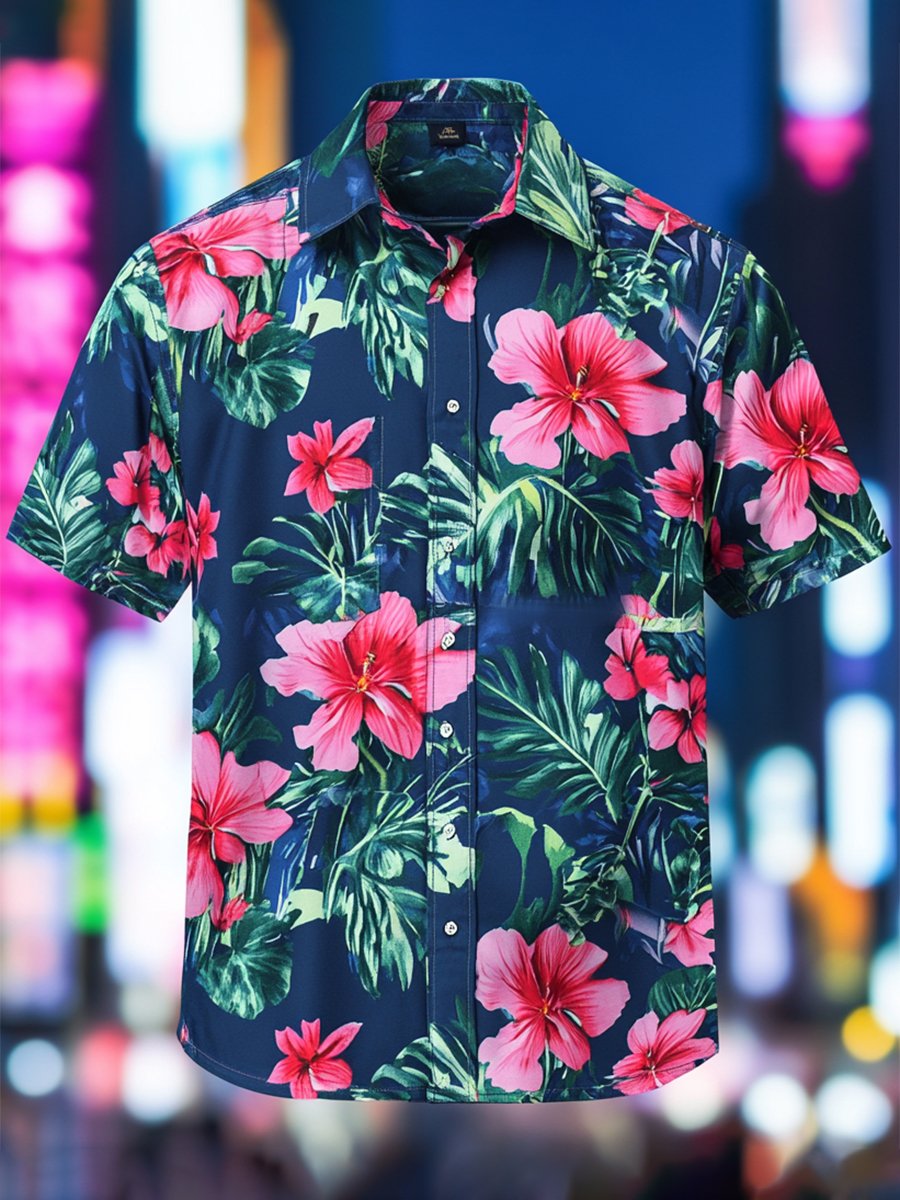 Camisa Resort casual floral Art de manga corta para hombre