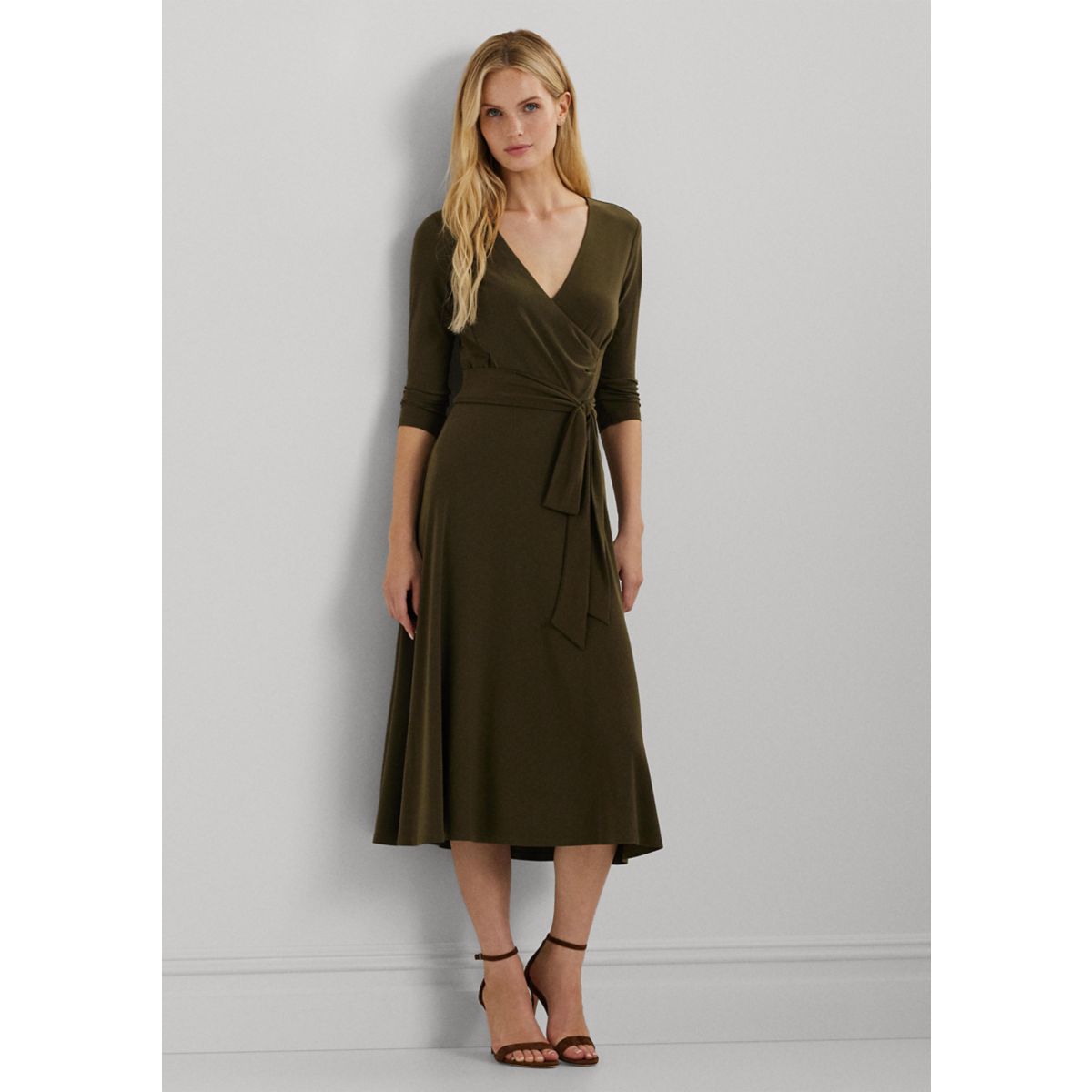 Women's Surplice Jersey Dress - 1