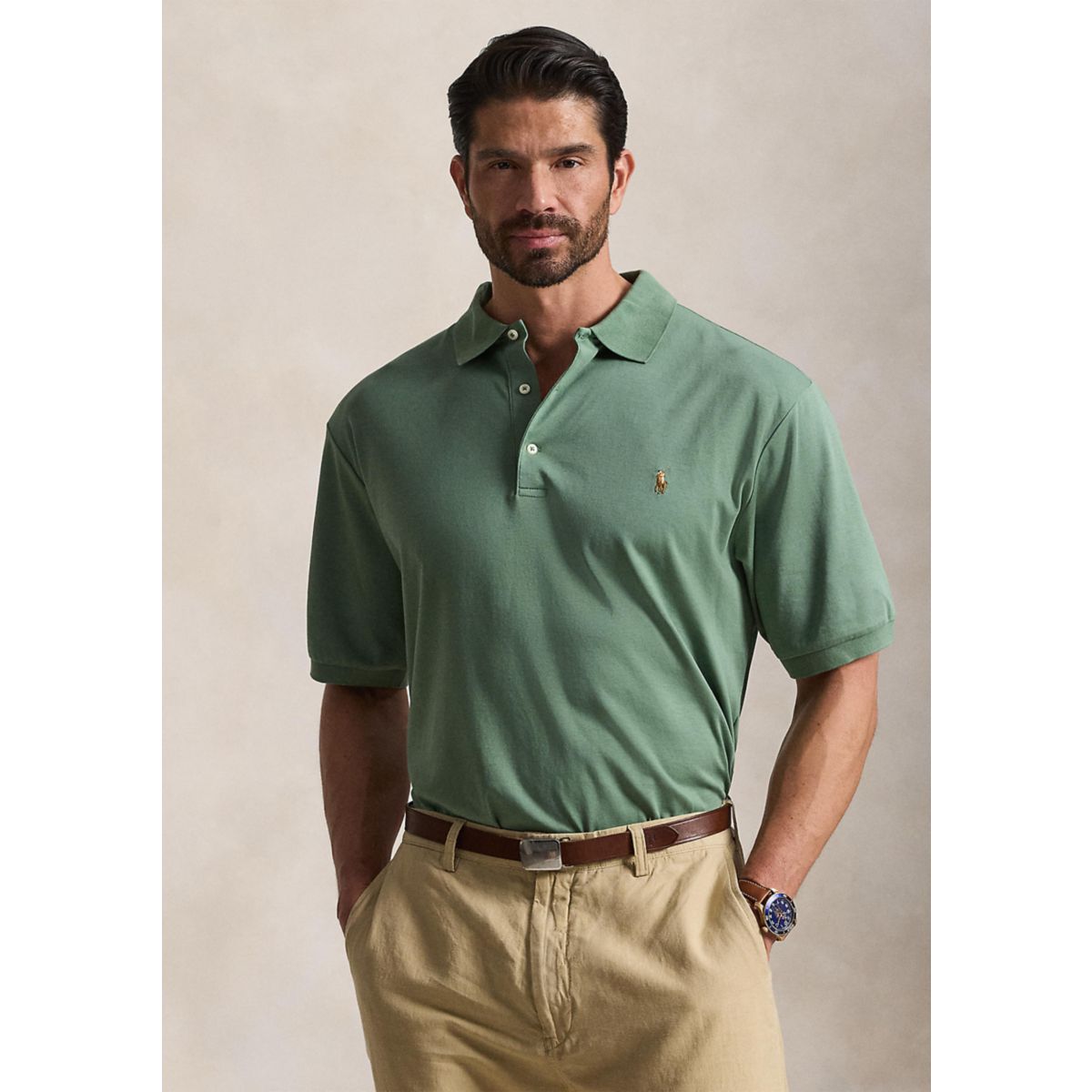 Men's Tall Soft Cotton Polo Shirt - 1