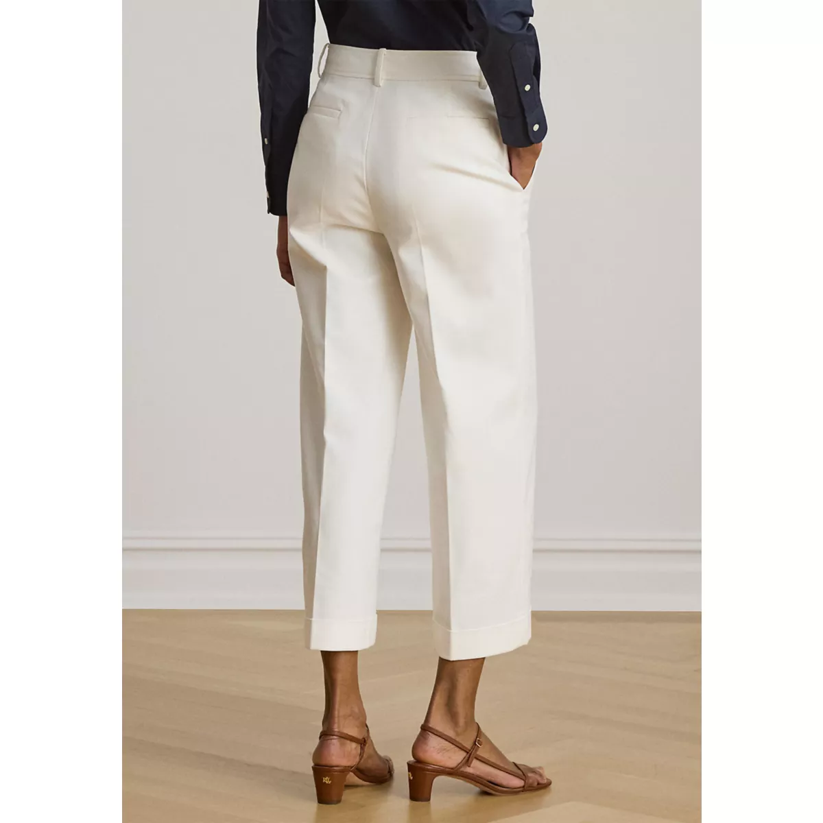 Double-Faced Stretch Cotton Cropped Pants - 2
