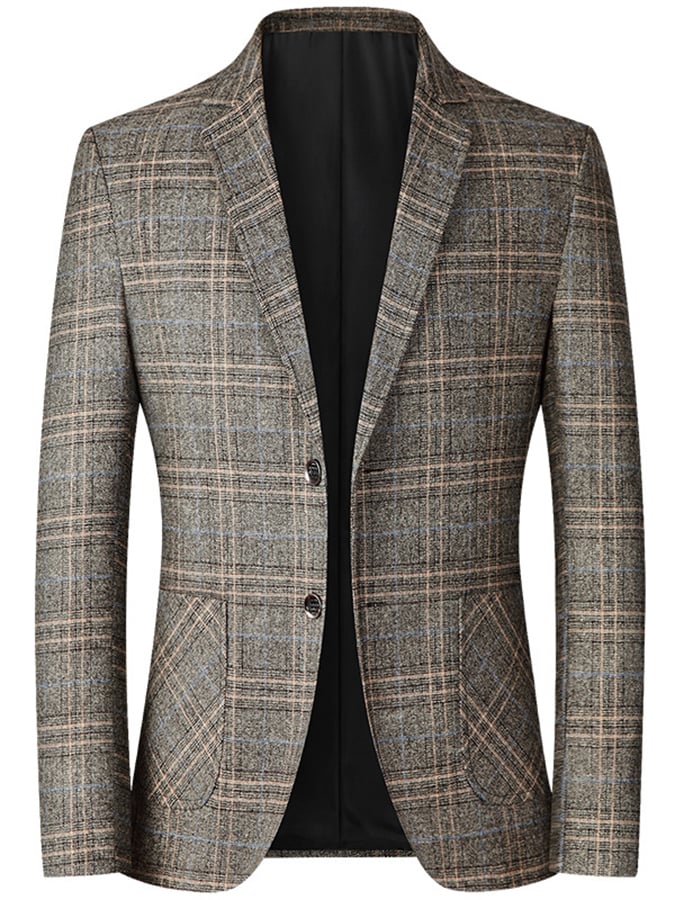 Chaqueta Checkered Gentleman ejecutivo casual Slim Suit