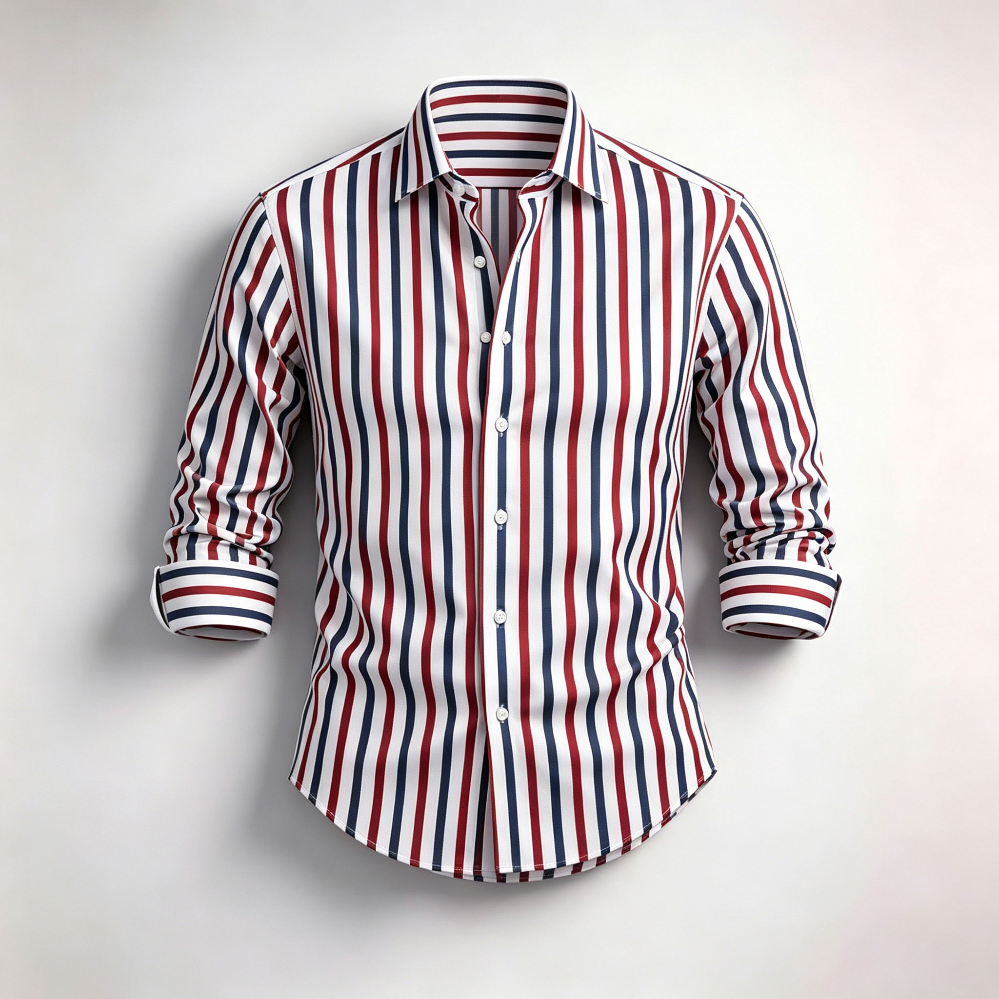 para hombre a rayas de manga larga camisa