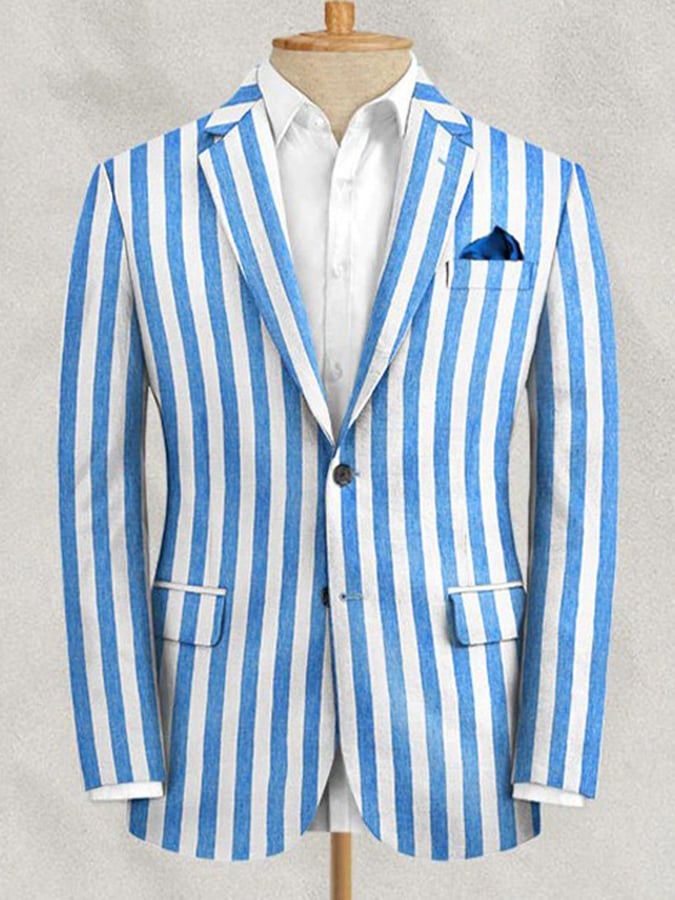Chaqueta retro Single Breasted a rayas Gentleman ejecutivo Suit para hombre