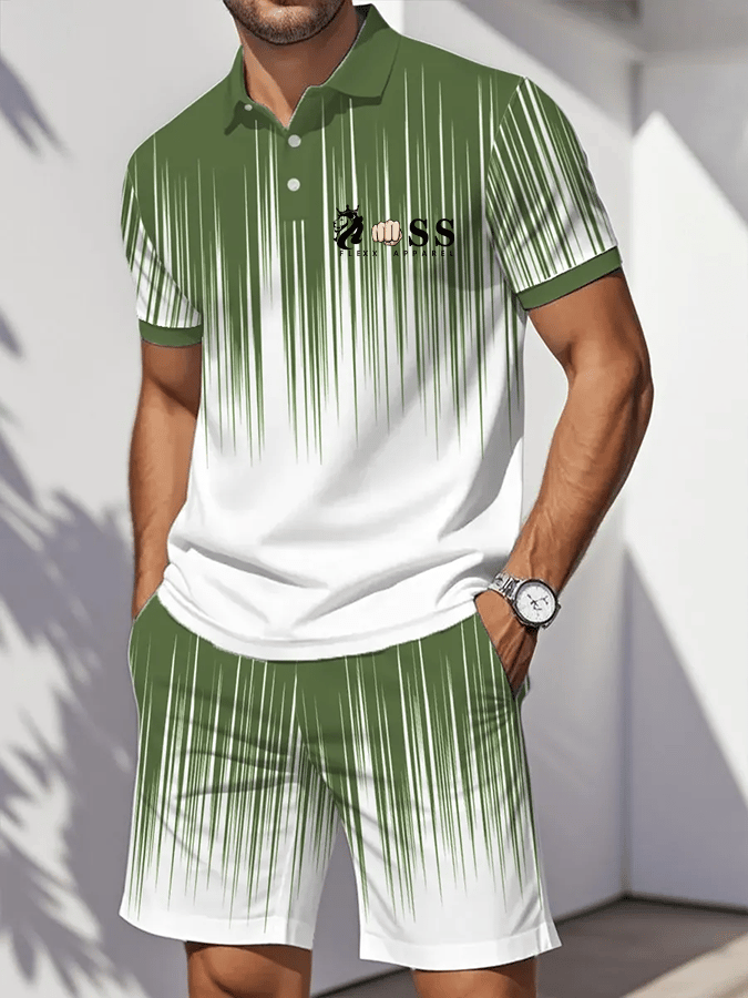 Camisa polo retro Letter Design casual ejecutivo Comfortable And transpirable de manga corta Suit para hombre