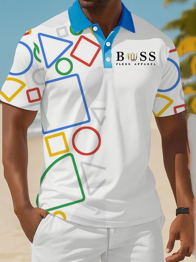 Camisa polo clásico ejecutivo Old Money Button de manga corta para hombre