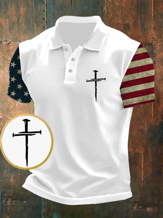 Camisa polo Faith estampado de manga corta para hombre