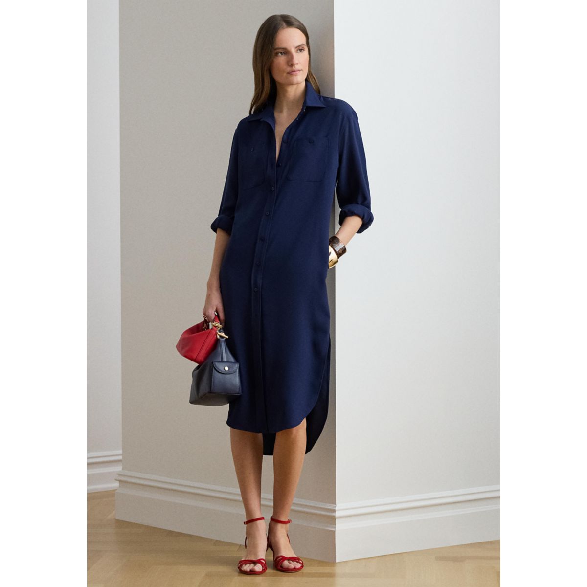 Women's Double-Faced Georgette Shirtdress - 1