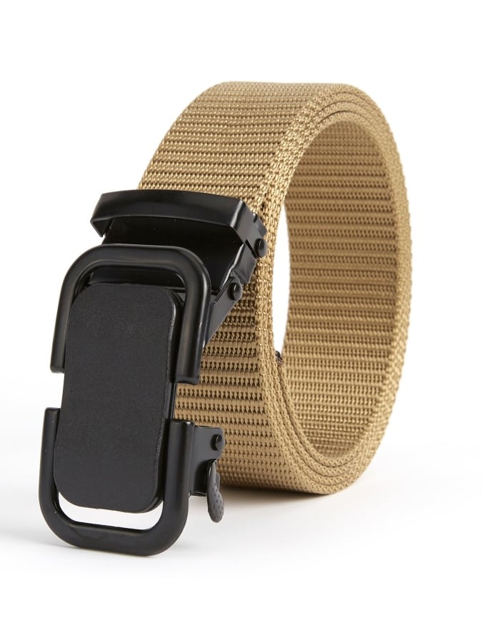 Cinturón para exterior training automatic buckle nylon canvas braided para hombre