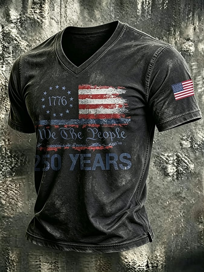 Camiseta American 250 estampado casual para hombre